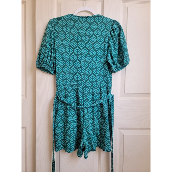 Boden Ruby Jersey Romper in Palm Leaf Patterned Jumpsuit Tie Waist Pockets US 2R - Picture 13 of 15